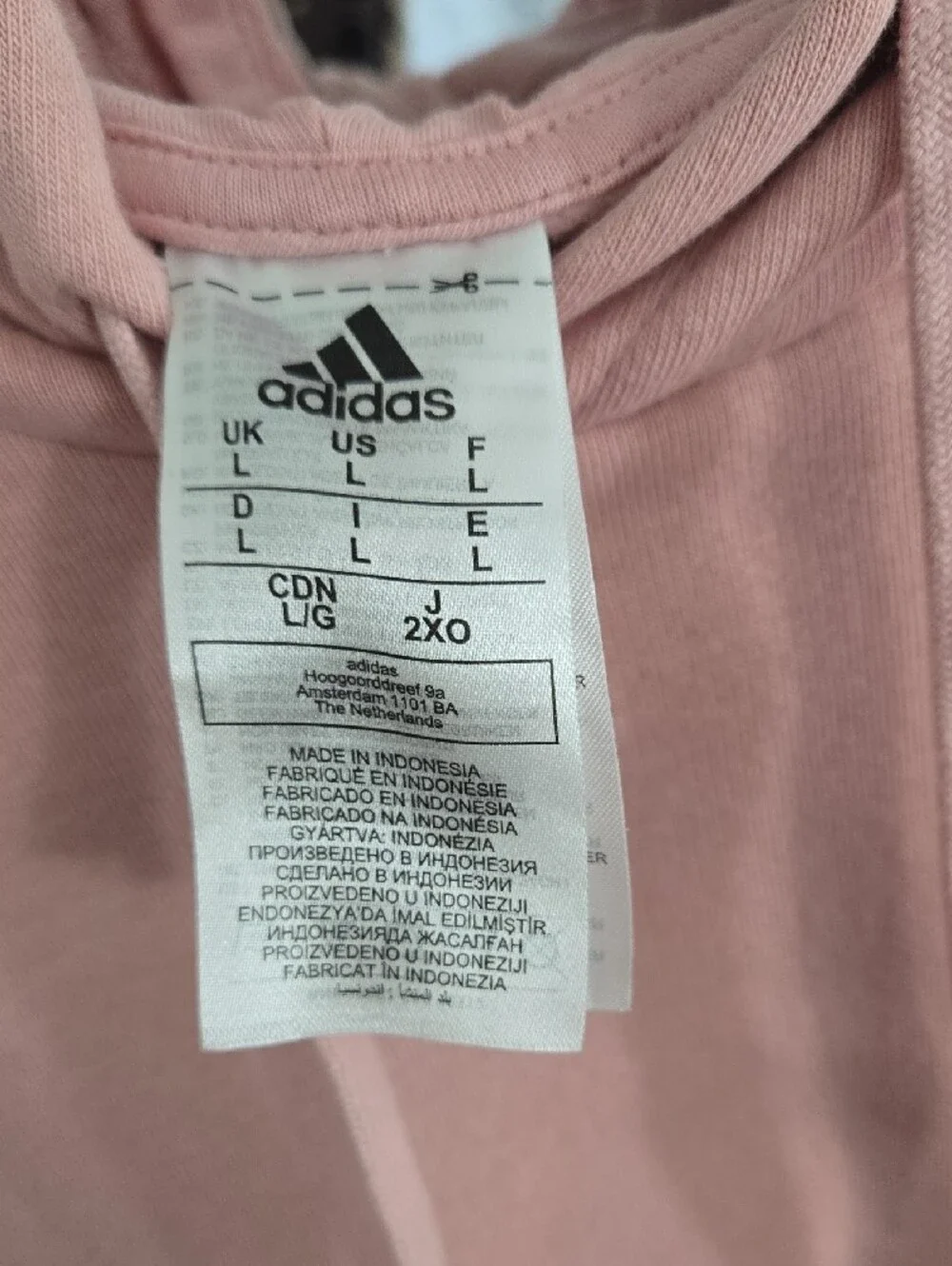 Adidas Men’s Dusty Pink Pullover Hoodie L